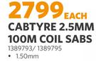 Cabtyre 2.5mm 100m Coil SABS 1.50mm 1389793/1389795