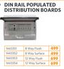 Din 8 Way Flush Rail Populated Distribution Board 1443351