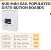 Nur Mini 8 Way Surface Rail Populated Distribution Box 1287173