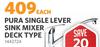 Pura Single Lever Sink Mixer (Deck Type) 1442724