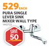 Pura Single Lever Sink Mixer (Wall Type) 1442723