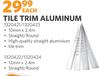 Tile Trim Aluminium 10mm x 2.4m (Straight/Round) 1320421/23-Each