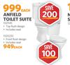 Anfield Top Flush Toilet Suite Incl Seat 1321145