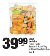 Spar Freshline Pillow Packs Seasonal Roast Veg Or Roast Veg Selection-600g