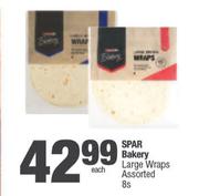 Spar Bakery Large Wraps Assorted-8s