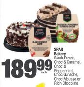Spar Bakery Black Forest Choc & Caramel,Peppermint,Ganache,Choc Mousse Or Rich Chocolate-Each