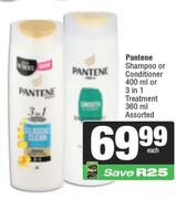 Pantene Shampoo Or Conditioner 400ml Or 3 In 1 Treatment 360ml-Each
