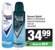 Rexona Shield Men's Or Women's Aerosol Deodorant Assorted-150ml