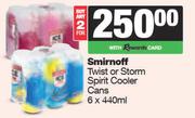 Smirnoff Twist Or Storm Spirit Cooler Cans-For 2 x 6 x 440ml