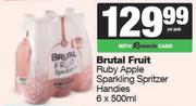 Brutal Fruit Ruby Apple Sparkling Spritzer Handies-6 x 500ml Per Pack
