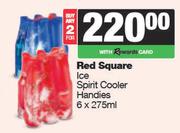 Red Square Ice Spirit Cooler Handies-For 2 x 6 x 275ml