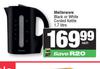 Mellerware Black Or White Corded Kettle 1.7L