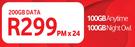 Vodacom Mobile Data-On 200GB Data