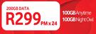 Vodacom Data Sim-200GB Data