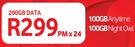 Vodacom Data Sim-200GB Data