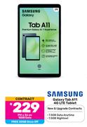 Samsung Galaxy Tab A11 4G LTE Tablet-On 15GB Data