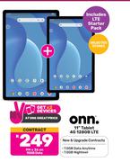 2 x ONN 11" Tablet 4G 128GB LTE-On 15GB Data