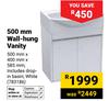 500mm Wall-Hung Vanity 500mm x 400mm x 585mm Incl Drop-In Basin 783186