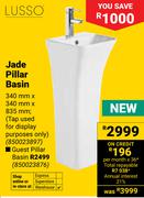 Lusso Jade Pillar Basin 340mm x 340mm x 835mm 850023897