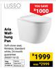 Lusso Aria Wall-Hung Pan (Soft Close Seat, White) 850011613