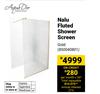 Aqua Dior Nalu Fluted Shower Screen Gold 850040801