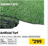 Mainstays Artificial Turf Green 1.5m x 2m x 150mm 850025904