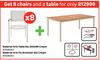 Naterial Oris Table Alu 240 x 99 Cream 81506053 + Fix 8 Armchairs Alu Cream 81506054