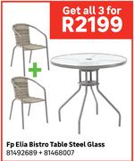 Bistro FP Elia Table Steel Glass 81492689 + 81498007-For 3