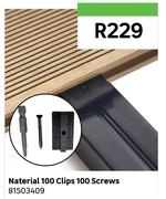 Naterial 100 Clips 100 Screws 81503409