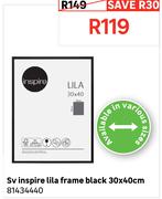 Sv Inspire Lila Frame Black 30 x 40cm 81434440