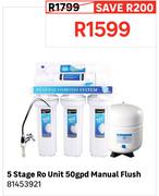 5 Stage Ro Unit 50gpd Manual Flush 81453921