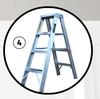 Rise 4 Step Double Sided Aluminium Ladder 120cm (150Kg) 81491102