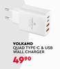 Volkano Quad Type C & USB Wall Charger