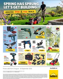 Builders Ryobi : Spring Has Sprung (03 August - 30 September 2026)