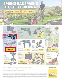 Builders Ryobi : Spring Has Sprung (03 August - 30 September 2026), page 1