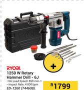 Ryobi 1250W Rotary Hammer Drill-6J ED-1260 744608
