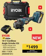 Ryobi 18V Cordless Angle Grinder Kit XBG-115CK 850048181