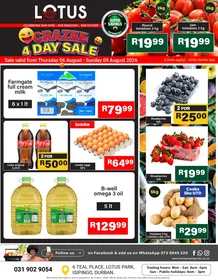 Lotus Fresh Produce / Prayer Goods : Crazee 4 Day Sale (06 August - 09 August 2026)