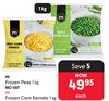 M Frozen Peas 1Kg Or Frozen Corn Kernels 1Kg-Each