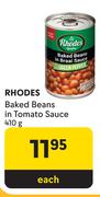 Rhodes Baked Beans In Tomato Sauce-410g