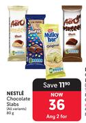 Nestle Chocolate Slabs-For 2 x 80g