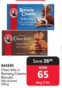 Bakers Choc Kits Or Romany Creams Biscuits-For 2 x 200g