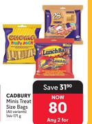 Cadbury Minis Treat Size Bags-For 2 x 144g-171g