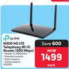 TP-Link N300 4G LTE Telephony WiFi Router 300Mbps TL-MR6500V 452185