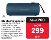 Volkano Bluetooth Speaker VK-3138-BLUE 850008332
