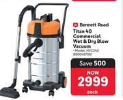 Bennett Read Titan 40 Commercial Wet & Dry Blow Vacuum 850042700