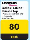 Legend Ladies Fashion Crinkle Top 850046294-Each