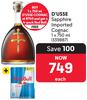D'Usse Sapphire Imported Cognac 750ml With Free 4 Pack Red Bull