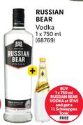 Russian Bear Vodka 750ml With 1Ltr Schweppes Soda Water Free