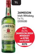 Jameson Irish Whisky-For 2 x 1Ltr